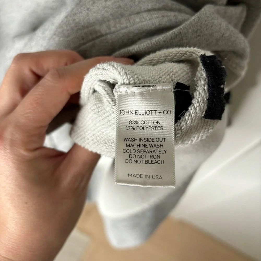John Elliott Villain  Crewneck Sweatshirt Gray Size 4 (L/XL) Unisex - Picture 10 of 14